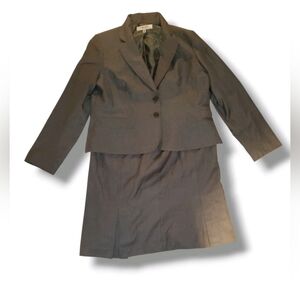 Nine West Charcoal Blazer and Skirt Set